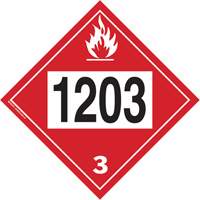 Plaque-&eacute;tiquette TMD 1203 pour liquide inflammable essence & essence-alcohol, Plastique Moffatt Supply & Specialties