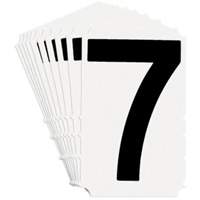 Quick-Align&reg; Individual Gothic Number & Letter Labels, 7, 4" H, Black on White Moffatt Supply & Specialties