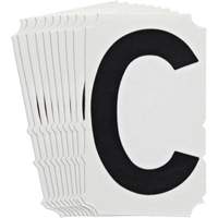 Quick-Align&reg; Individual Gothic Number and Letter Labels, C, 4" H, Black Moffatt Supply & Specialties