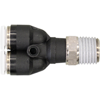 Topfit Male Threaded Y-Connector Fitting, 1/4" Dia, Polymer Moffatt Supply & Specialties
