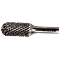 Double Cut Cylindrical Round Nose Carbide Burr, 1/2" Dia., 1" Depth of Cut Moffatt Supply & Specialties
