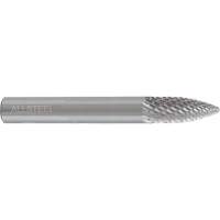 AllSteel Tapered Shape Carbide Burr, SG-5, 1/2" Dia., 1/4" Shank, 1" Depth of Cut Moffatt Supply & Specialties