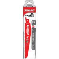 Lame de scie alternative pour la d&eacute;molition et les m&eacute;taux &eacute;pais, Bim&eacute;tal, 8-10 Dents par pouce, 6" lo Moffatt Supply & Specialties