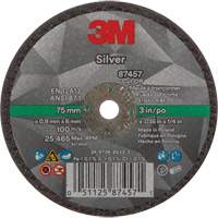 Silver Cut-Off Wheel, 3" x 0.04", 1/4"-28 Arbor, Type 1, Ceramic, 25645 RPM Moffatt Supply & Specialties
