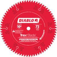 Lame de scie &agrave; d&eacute;couper Trex Blade, 10", 72 dents, Pour Plastique/Plastique Moffatt Supply & Specialties