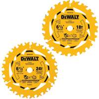 Circular Saw Blade Combo Pack, 6-1/2", 18/24 Teeth, Wood Use Moffatt Supply & Specialties