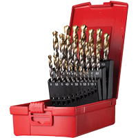 Jeu de forets s&eacute;rie courte combin&eacute;s robustes, 25 morceaux, Acier rapide Moffatt Supply & Specialties