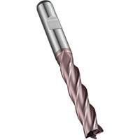 Fraise &agrave; embout droit, 5 mm dia., 68 mm lo, 4 cannelures, 6 mm tige, Acier rapide au cobalt Moffatt Supply & Specialties
