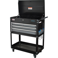 Chariot utilitaire, 4 tiroirs, 18" lo x 33" la x 39" h, Noir Moffatt Supply & Specialties