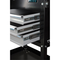 Chariot utilitaire, 4 tiroirs, 18" lo x 33" la x 39" h, Noir Moffatt Supply & Specialties