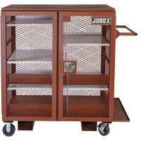 Mobile Mesh Cabinet, Steel, 37 Cubic Feet, Red Moffatt Supply & Specialties