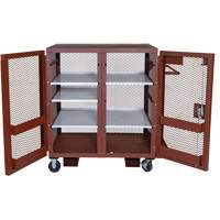 Mobile Mesh Cabinet, Steel, 37 Cubic Feet, Red Moffatt Supply & Specialties