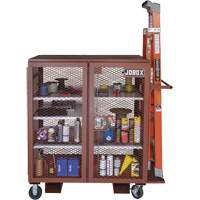 Mobile Mesh Cabinet, Steel, 37 Cubic Feet, Red Moffatt Supply & Specialties