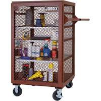 Mobile Mesh Cabinet, Steel, 22 Cubic Feet, Red Moffatt Supply & Specialties