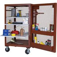 Mobile Mesh Cabinet, Steel, 22 Cubic Feet, Red Moffatt Supply & Specialties
