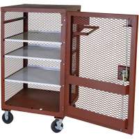 Mobile Mesh Cabinet, Steel, 22 Cubic Feet, Red Moffatt Supply & Specialties