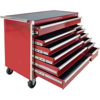 Industrial Tool Cart, 12 Drawers, 56" W x 24-1/2" D x 38-1/8" H, Red Moffatt Supply & Specialties