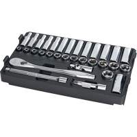 Cl&eacute; &agrave; cliquet et jeu de douilles avec organisateur compact &agrave; profil bas Packout, 32 Mcx, Prise de 3/8", Profond Moffatt Supply & Specialties