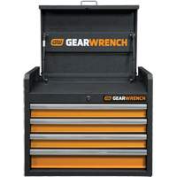 GSX Series Tool Chest, 26" W, 4 Drawers, Black/Orange Moffatt Supply & Specialties