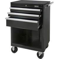 Industrial Tool Cart, 3 Drawers, 29-4/5" W x 21-1/5" D x 38-4/5" H, Black Moffatt Supply & Specialties