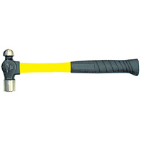 Heavy-Duty Fibreglass Handle Ball Pein Hammer, 8 oz. Head Weight, Plain Face, Cushion Handle Moffatt Supply & Specialties
