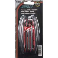 Ball End Fold-Up Hex Key Set, 9 Pcs., Imperial Moffatt Supply & Specialties