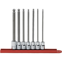 Jeu de douilles SAE &agrave; embout sph&eacute;rique long, Hexagonale, Prise 3/8", 7 mr Moffatt Supply & Specialties