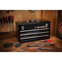 Boîte &agrave; outils portative, 20" la, 3 tiroirs, Noir Moffatt Supply & Specialties