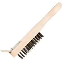 Scratch Brush With Scraper, Steel, 5 x 13 Wire Rows, 11-3/8" Long Moffatt Supply & Specialties
