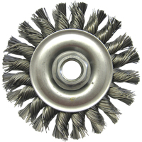 Wire Wheel Brushes, 4" Dia., 0.02" Fill, 5/8"-11 Arbor, Steel Moffatt Supply & Specialties