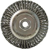 Wire Wheel Brushes, 5-7/8" Dia., 0.02" Fill, 5/8"-11 Arbor, Steel Moffatt Supply & Specialties