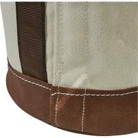 Sceau &agrave; fond en cuir, 17" h, Toile, Blanc Moffatt Supply & Specialties