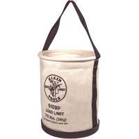 Wide Straight-Wall Bucket with Pocket & Molded Bottom, 15" H, Canvas, Natural Moffatt Supply & Specialties