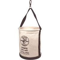 Canvas Bucket, Wide Straight-Wall with Pocket, Canvas, 12" Dia. x 15" H, 75 lbs. Load Rating Moffatt Supply & Specialties
