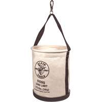 Canvas Bucket, Straight Wall with Swivel Snap and Drain Holes, Canvas, 12" Dia. x 15" H, 75 lbs. Load Rating Moffatt Supply & Specialties