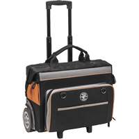 Tradesman Pro Rolling Tool Bag, Ballistic Polyester, 24 Pockets, Black/Orange Moffatt Supply & Specialties