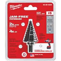 #5 Step Drill Bit, 1/4" - 1-3/8" , 1/8" Increments, High Speed Steel Moffatt Supply & Specialties