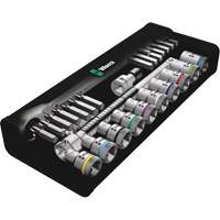 Zyklop Metric Metal Ratchet with Switch Lever Set, 29 Pcs, 1/2" Drive Size Moffatt Supply & Specialties