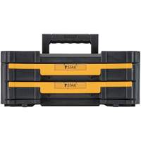 TSTAK&reg; IV Tool Box with Double Shallow Drawers, 16-1/4" x 12-1/4" x 6-3/8", Black Moffatt Supply & Specialties
