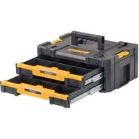 TSTAK&reg; IV Tool Box with Double Shallow Drawers, 16-1/4" x 12-1/4" x 6-3/8", Black Moffatt Supply & Specialties