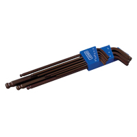 Extra Long Arm Ball Hex Key Set, 9 Pcs., Metric Moffatt Supply & Specialties