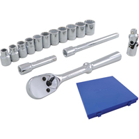 Jeu de douilles et accessoires, 15 Mcx, Prise de 3/8" Moffatt Supply & Specialties