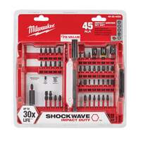 Shockwave Impact Duty Driver Bit Set, 45 Pcs., Hex/Nutsetter/Phillips/Slotted/Square/Torx&reg; Moffatt Supply & Specialties