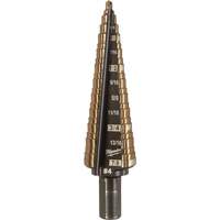 Step Drill Bit, 3/16"/#4 - 7/8"/#4 , 1/32" Increments, High Speed Cobalt Moffatt Supply & Specialties