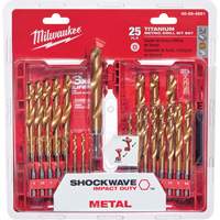 Shockwave Red Helix Metric Drill Bit Set, 25 Pieces, Titanium Moffatt Supply & Specialties