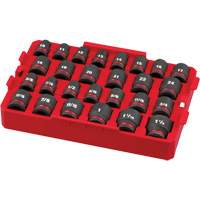 Jeu de douilles profondes 3/8" Shockwave Impact Duty Packout, 27 Mcx, Chocs, Prise de 1/2" Moffatt Supply & Specialties