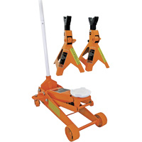 Service Jack with 3-Ton Vehicle Stands, 2.5 Ton(s) Capacity, 5" Lowered, 19-1/4" Raised, Manual Hydraulic Moffatt Supply & Specialties