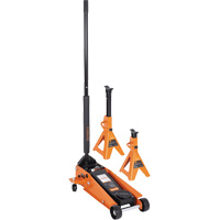 Service Jack with 4-Ton Vehicle Stands, 3.5 Ton(s) Capacity, 5-1/8" Lowered, 21" Raised, Manual Hydraulic Moffatt Supply & Specialties