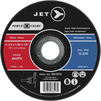 A46PX Power-Xtreme Cut-Off Wheel, 4-1/2" x 1/16", 7/8" Arbor, Type 1, 13300 RPM Moffatt Supply & Specialties