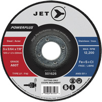 A60T PowerPlus Cut-Off Wheel, 5" x 3/64", 7/8" Arbor, Type 27, 12200 RPM Moffatt Supply & Specialties